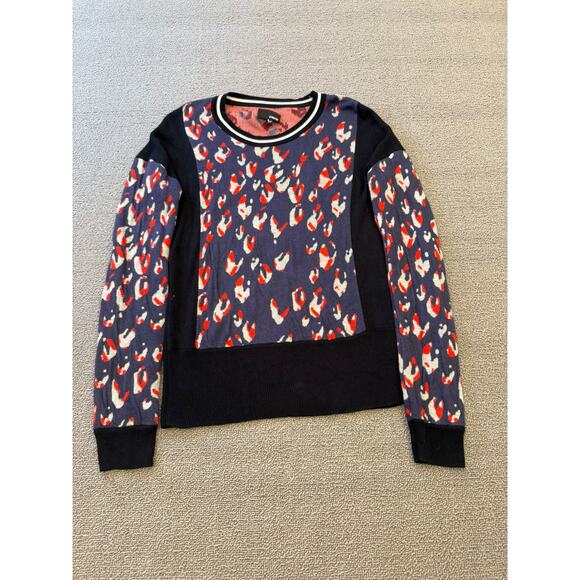 Aritzia Wilfred Free Women's Leopard Print Sweater Size S Crew Neck Long Sleeve - Picture 1 of 11